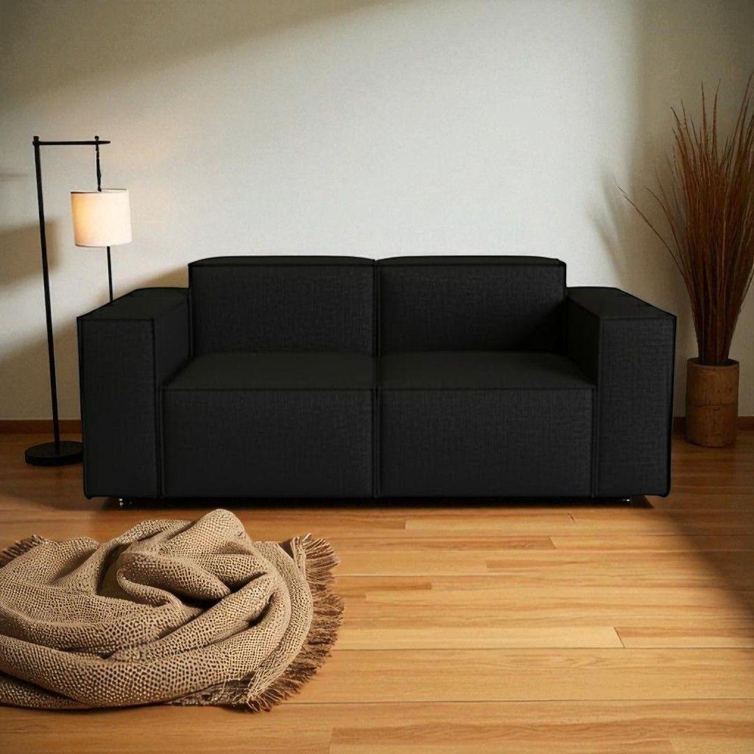 SOFA AURA TRES CUERPOS LINO NEGRO-3