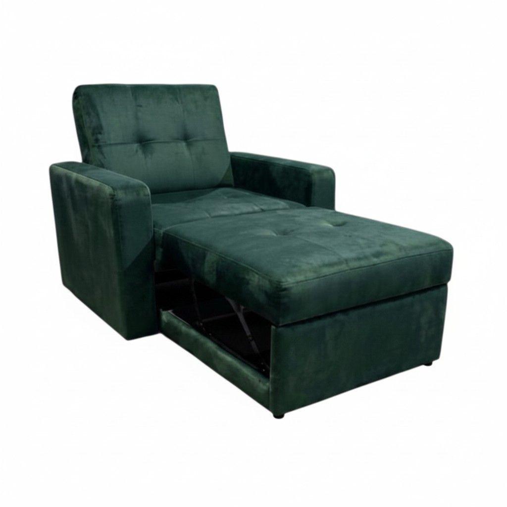 SOFA CAMA MILÁN UN CUERPO EN FELPA VERDE-3