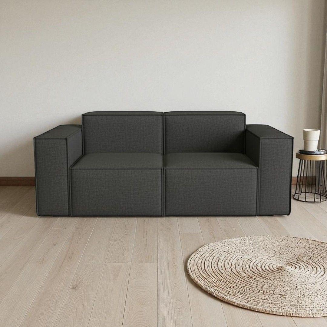 SOFA AURA DOS CUERPOS LINO GRIS OSCURO-3