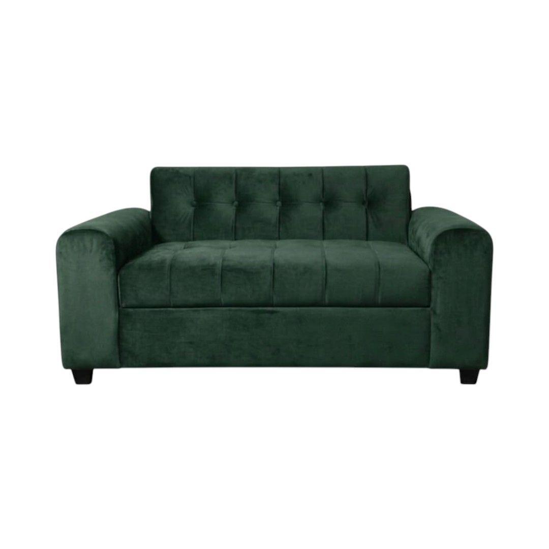 SOFA DOS CUERPOS BRAZO REDONDO FELPA VERDE OSCURO-0