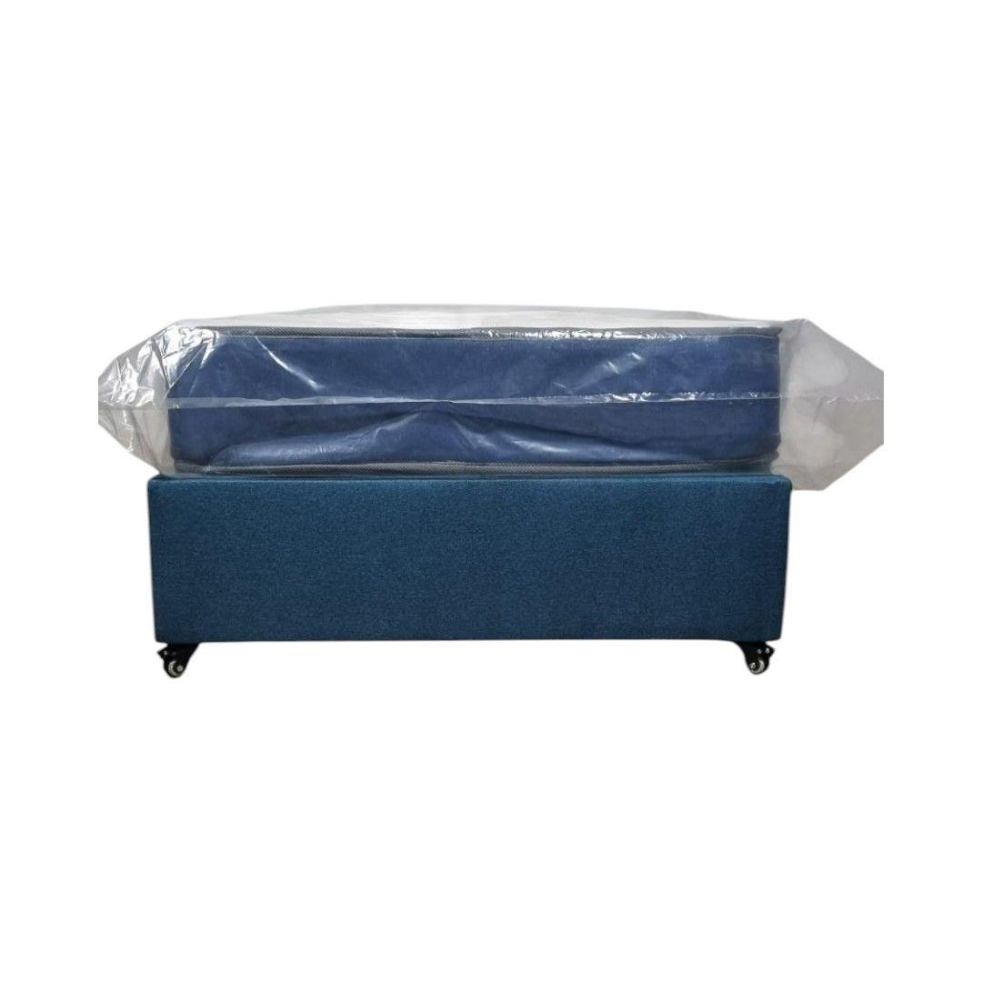 BOX AMERICANO DE PLAZA CON COLCHON LINO AZUL-2
