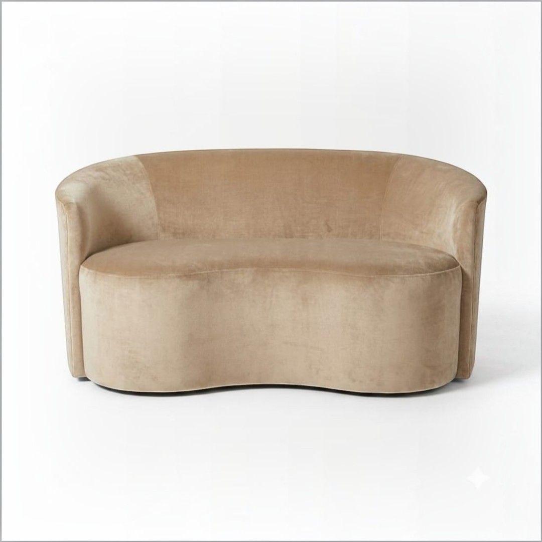 SOFA CURVO EN FELPA BEIGE-1
