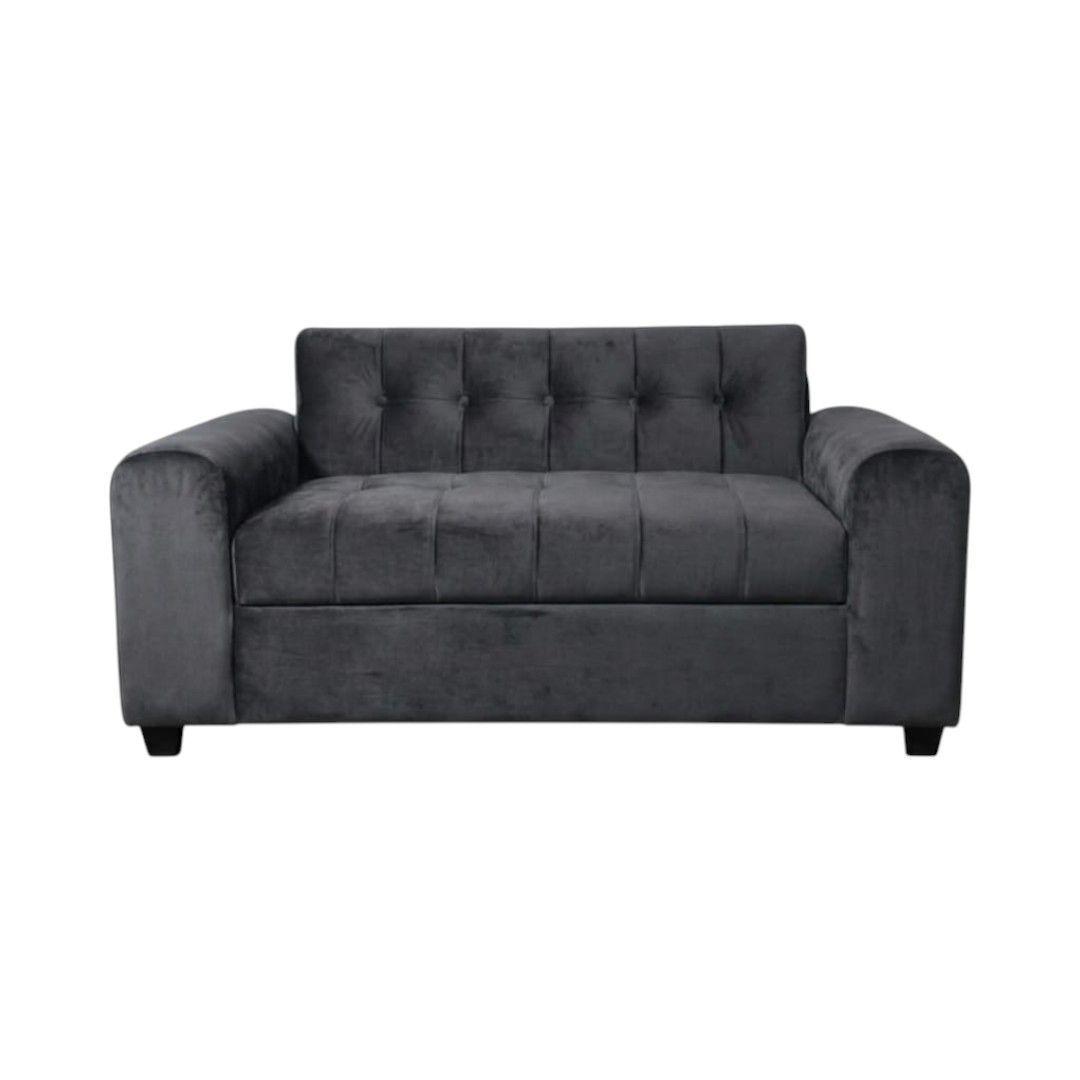 SOFA DOS CUERPOS BRAZO REDONDO FELPA GRIS OSCURO-0