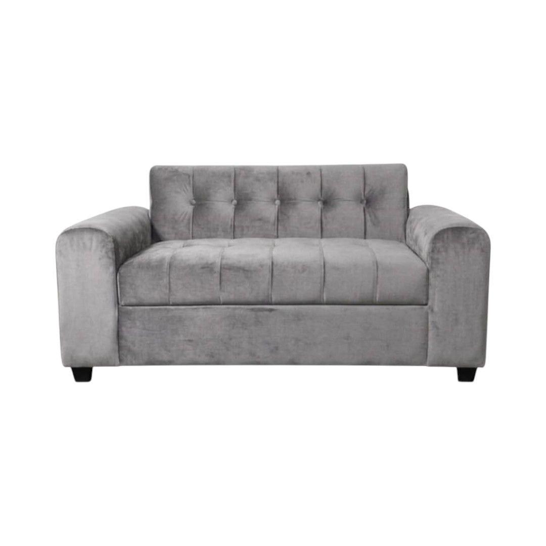 SOFA TRES CUERPOS BRAZO REDONDO FELPA GRIS CLARO-0
