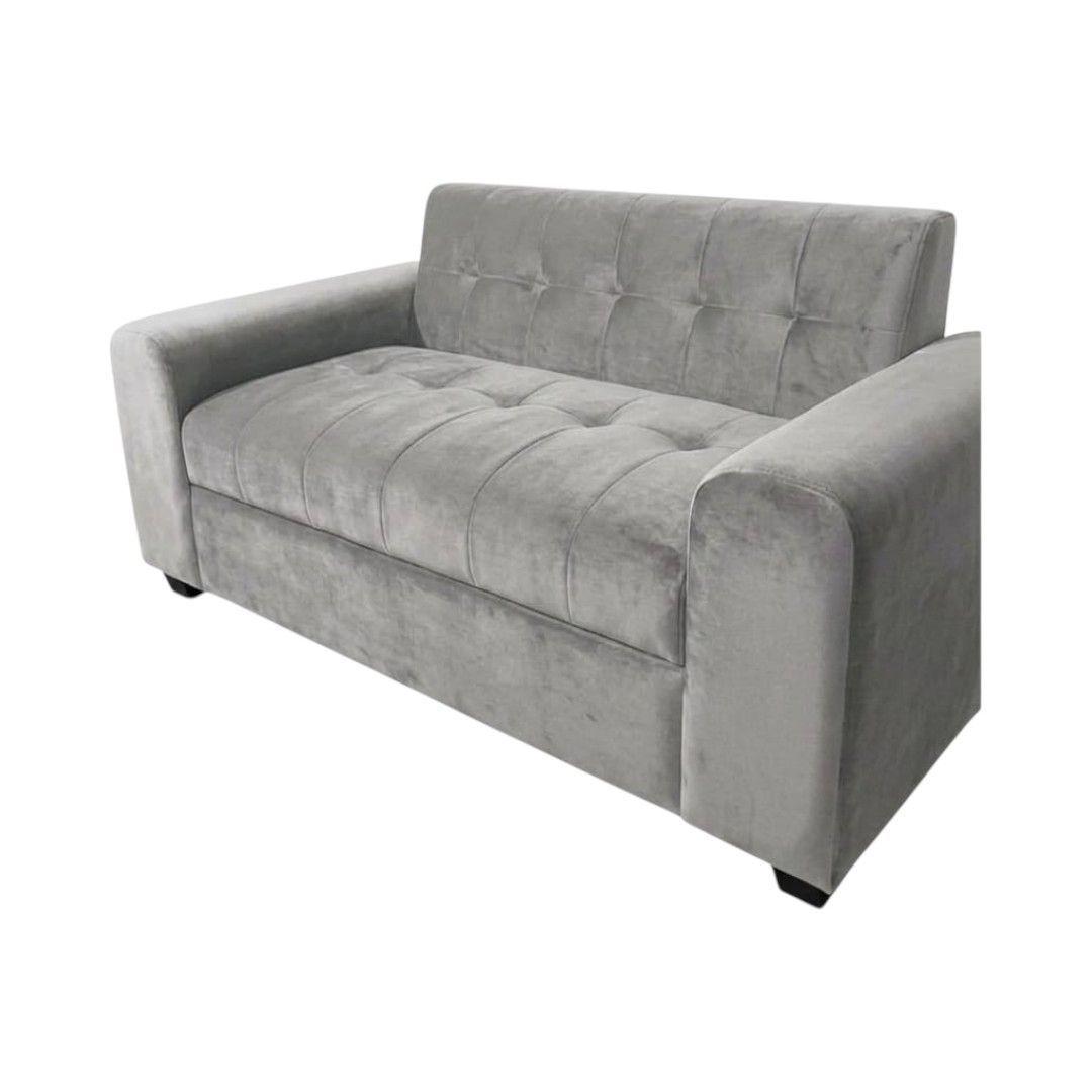 SOFA TRES CUERPOS BRAZO REDONDO FELPA GRIS CLARO-1