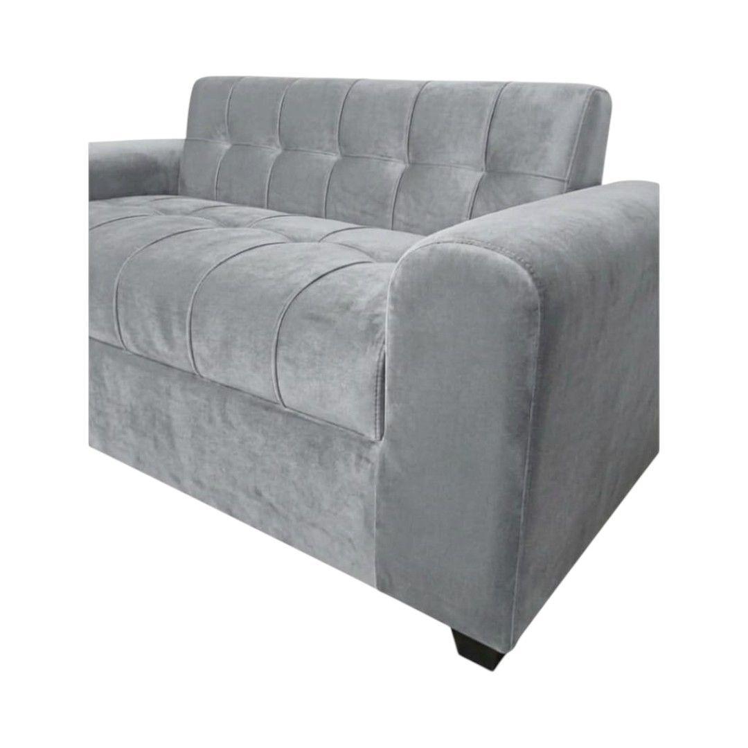 SOFA TRES CUERPOS BRAZO REDONDO FELPA GRIS CLARO-2