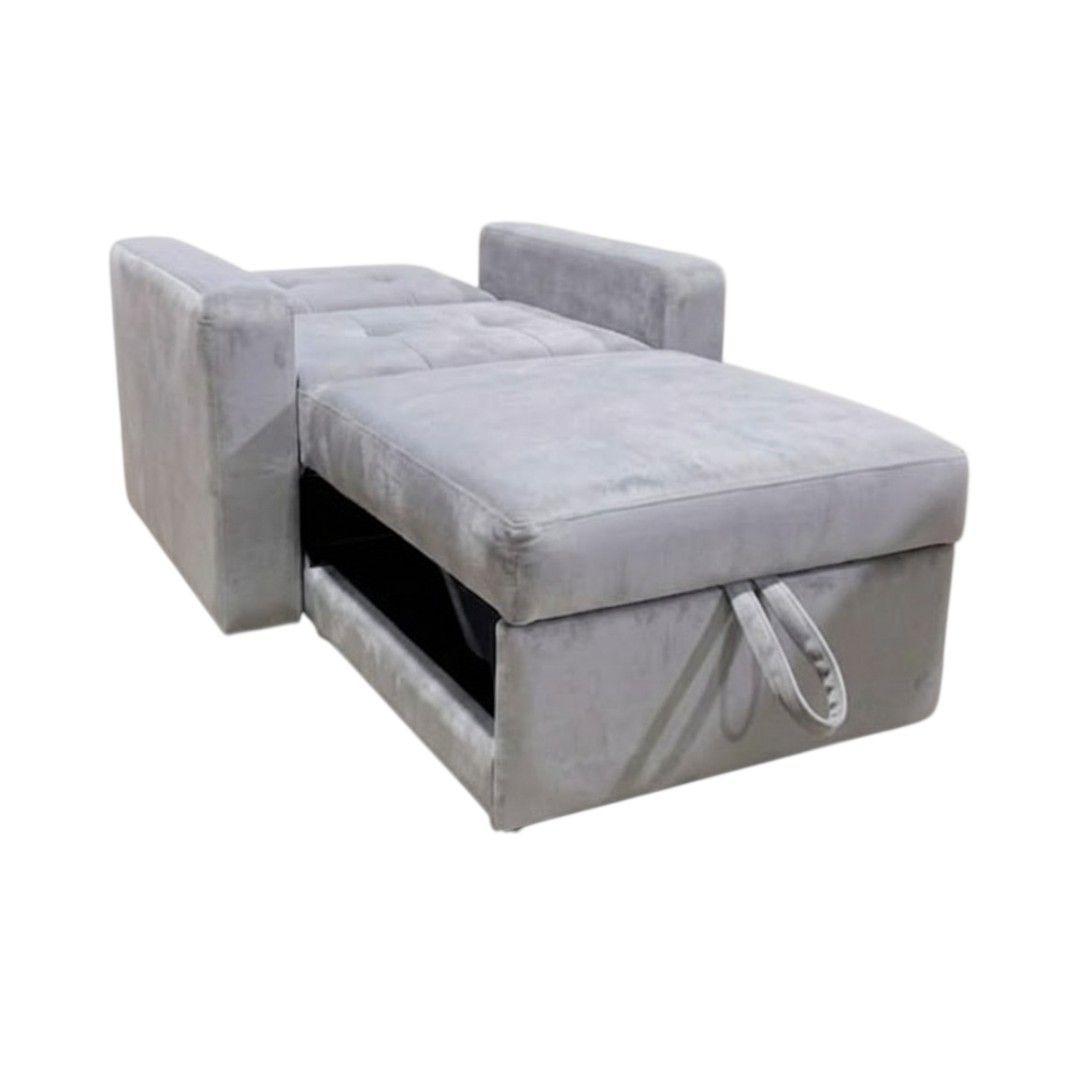 SOFA CAMA MILÁN UN CUERPO EN FELPA GRIS CLARO-4