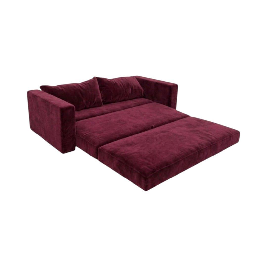SOFA CAMA MULTIFUNCIONAL FELPA ROJO BURDEO-2