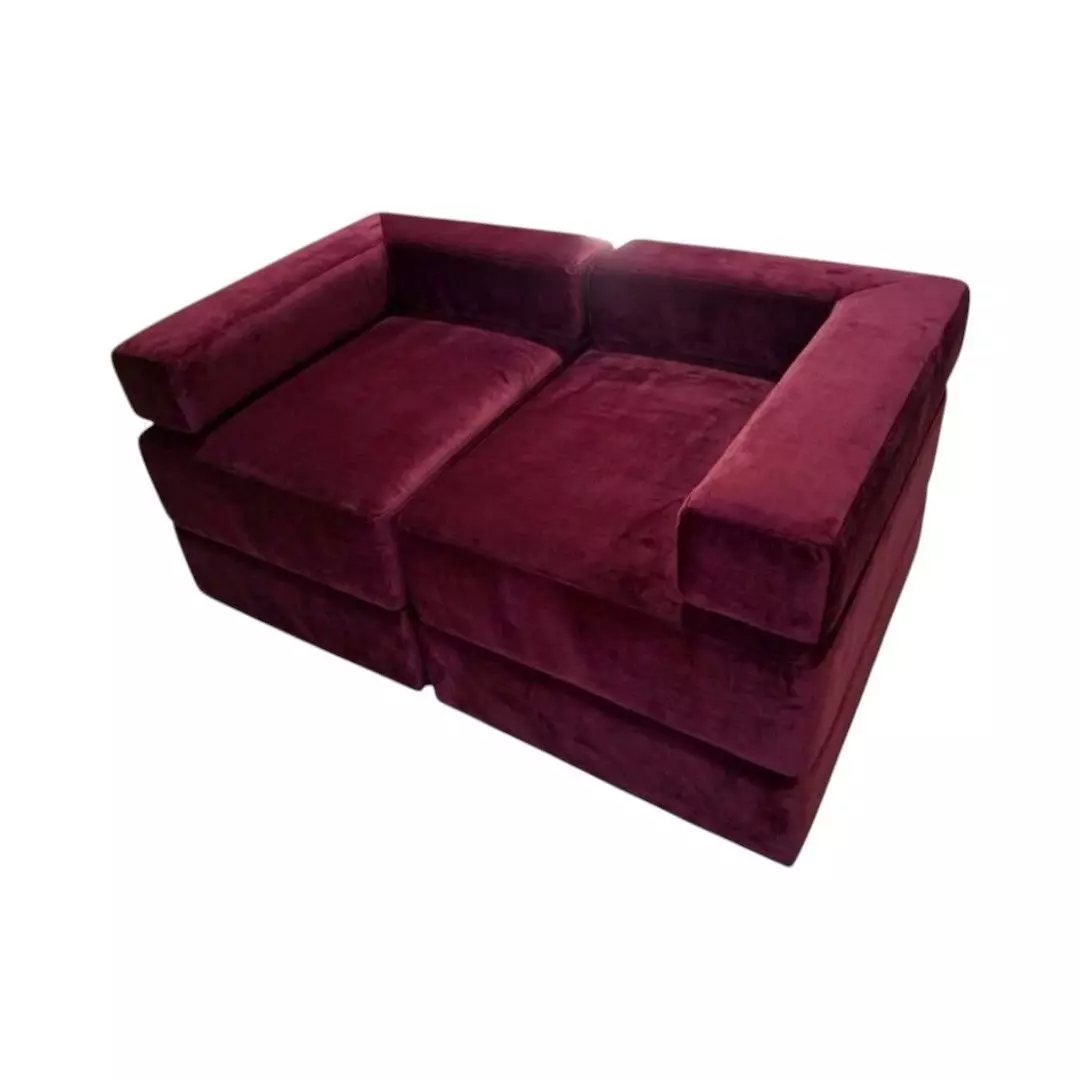 SOFA CAMA ARKOS DOS CUERPOS EN FELPA BURDEO-0