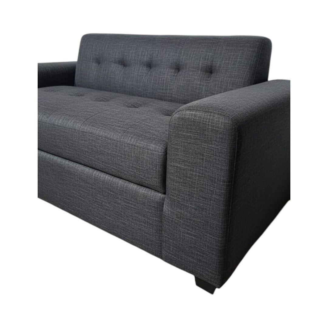 SOFA TRES CUERPOS BRAZO REDONDO LINO GRIS OSCURO-2