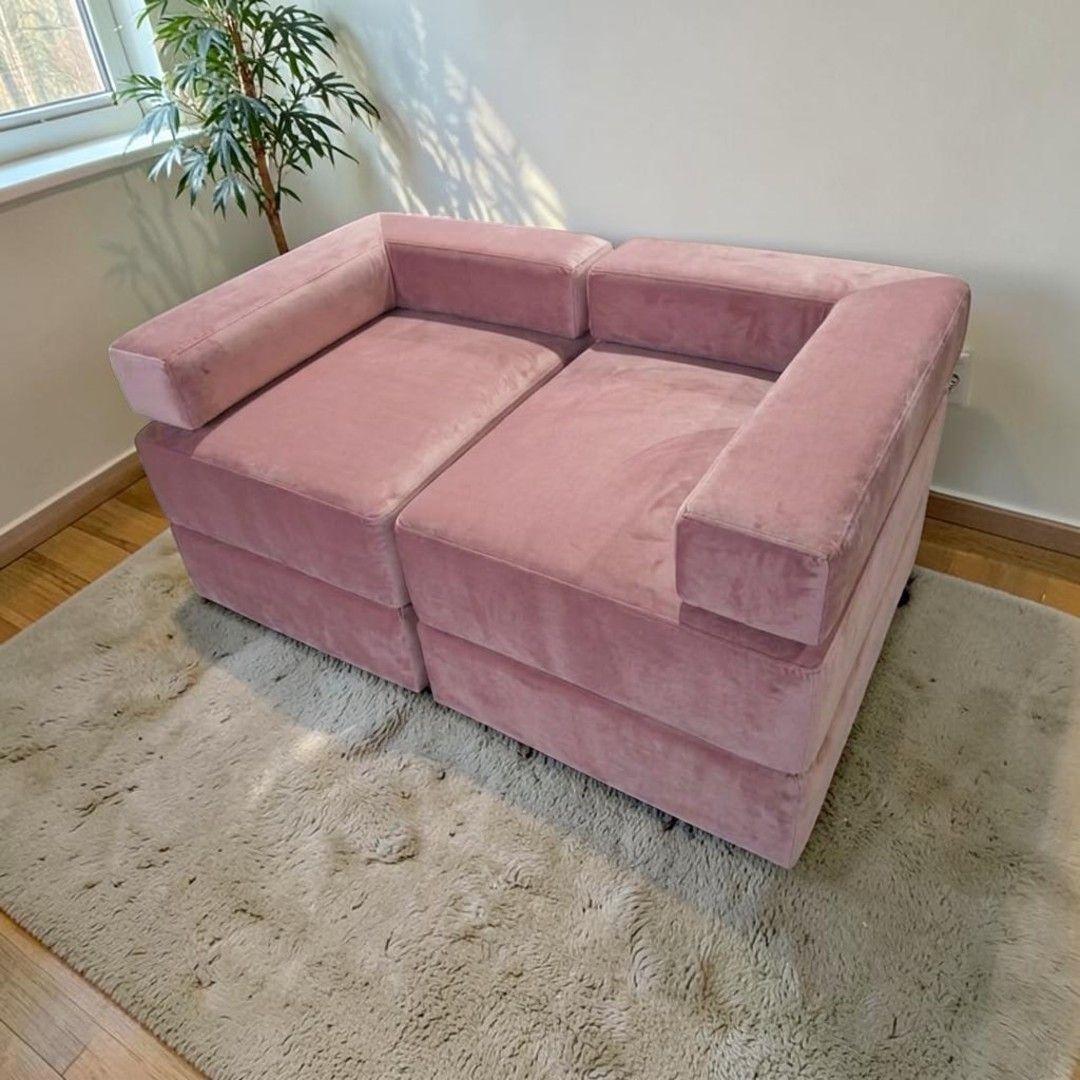 SOFA CAMA ARKOS DOS CUERPOS EN FELPA PALO ROSA-4