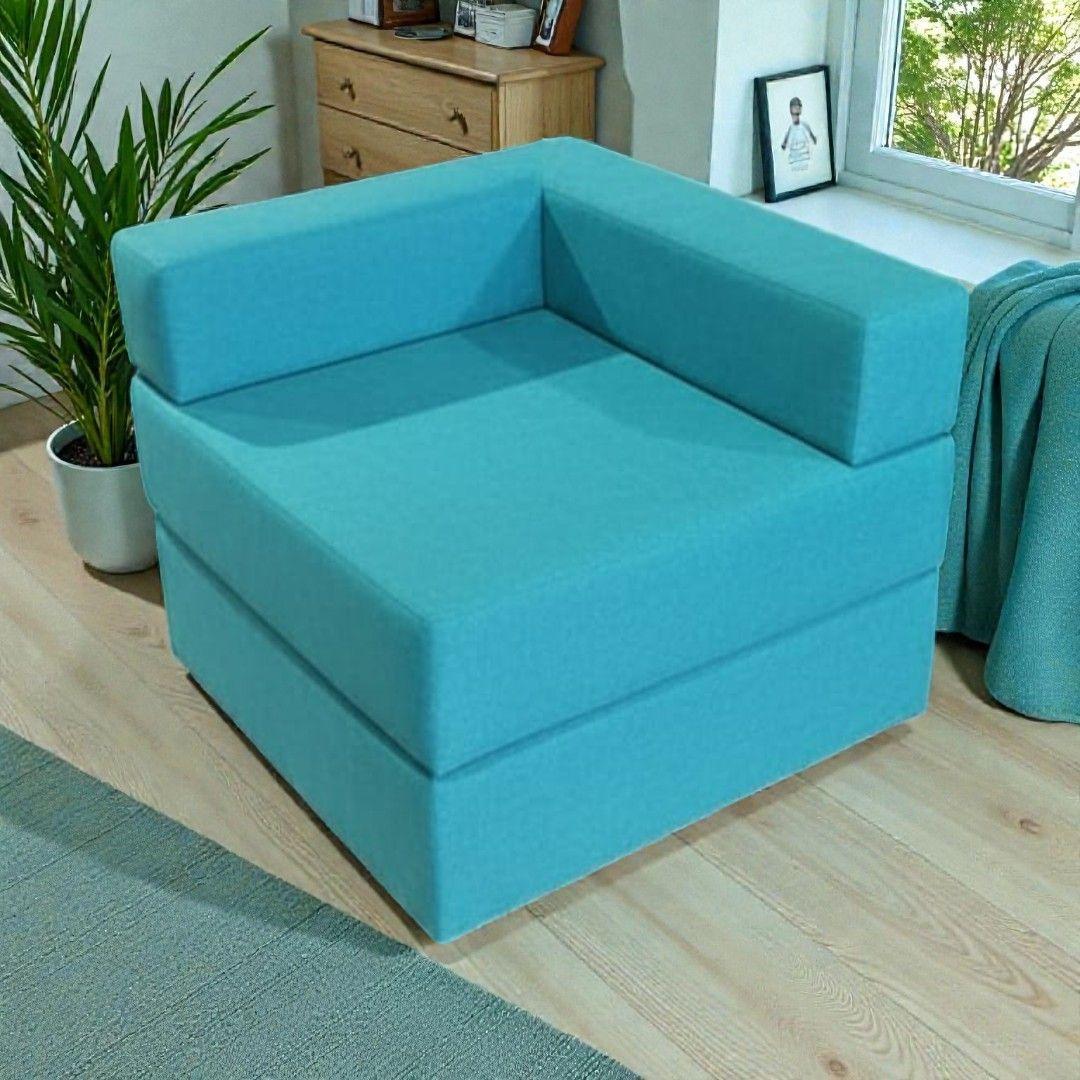 SOFA CAMA ARKOS EN FELPA TURQUESA-3