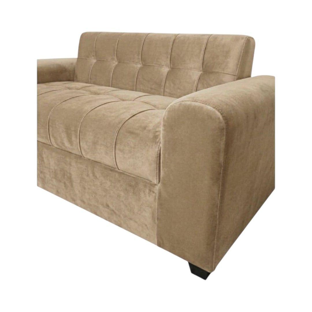 SOFA TRES CUERPOS BRAZO REDONDO FELPA BEIGE-3