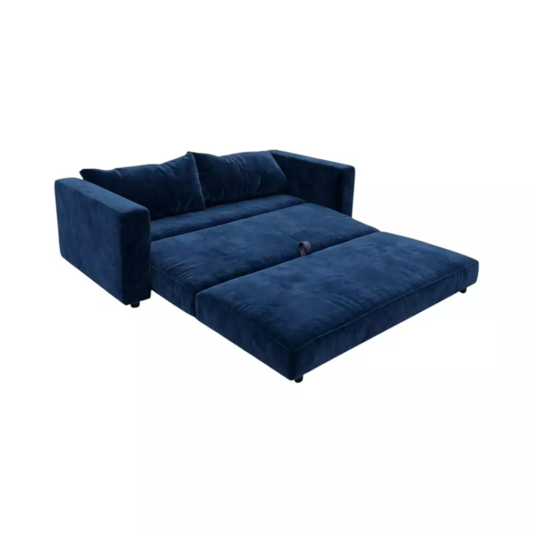 SOFA CAMA MULTIFUNCIONAL FELPA AZUL MARINO-2