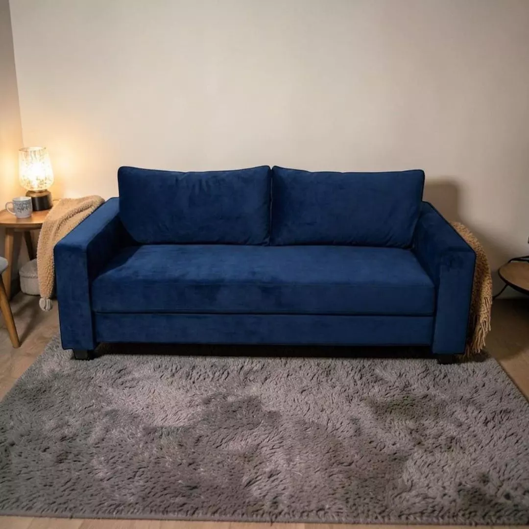SOFA CAMA MULTIFUNCIONAL FELPA AZUL MARINO-3
