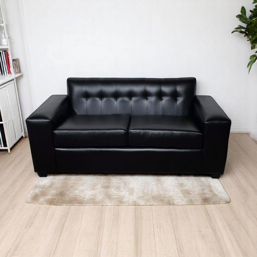 SOFA AMERICA DOS CUERPOS ECOCUERO NEGRO-4