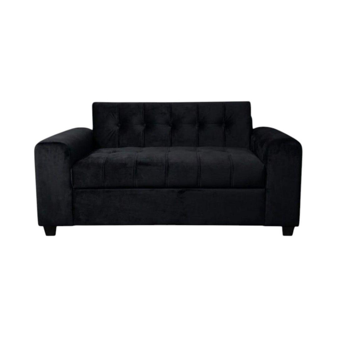 SOFA DOS CUERPOS BRAZO REDONDO FELPA NEGRA-0