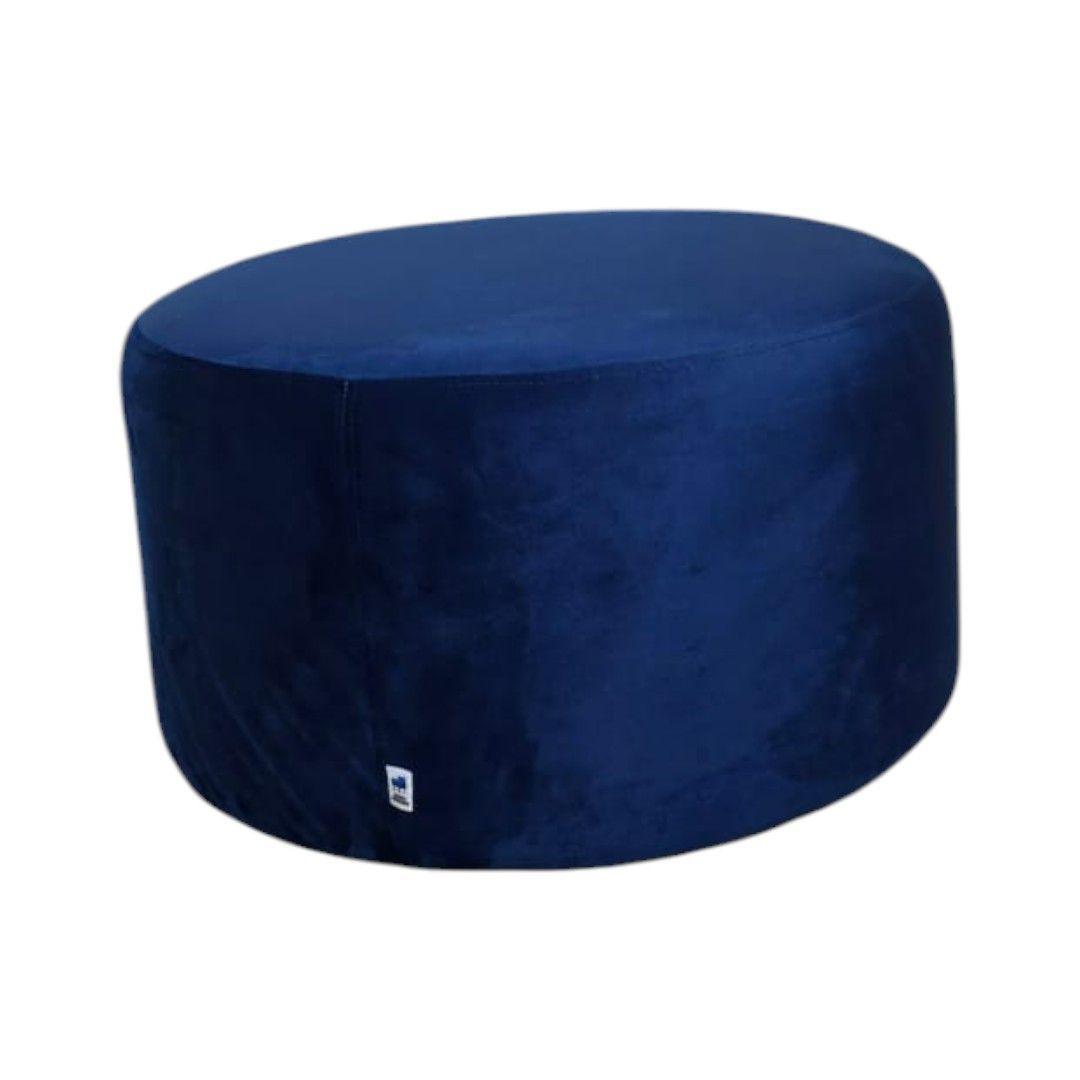 POUF REDONDO GRANDE FELPA AZUL MARINO-2