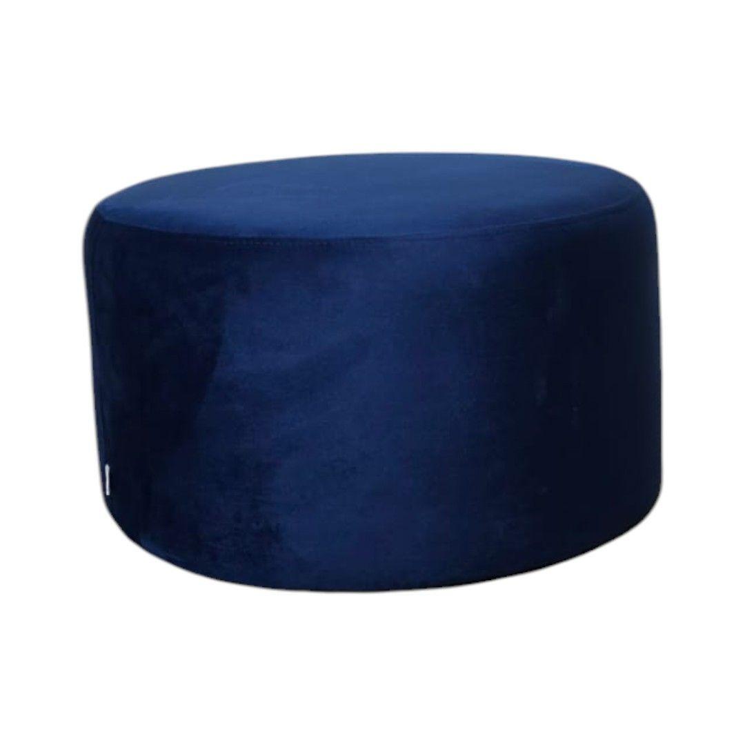 POUF REDONDO GRANDE FELPA AZUL MARINO-4