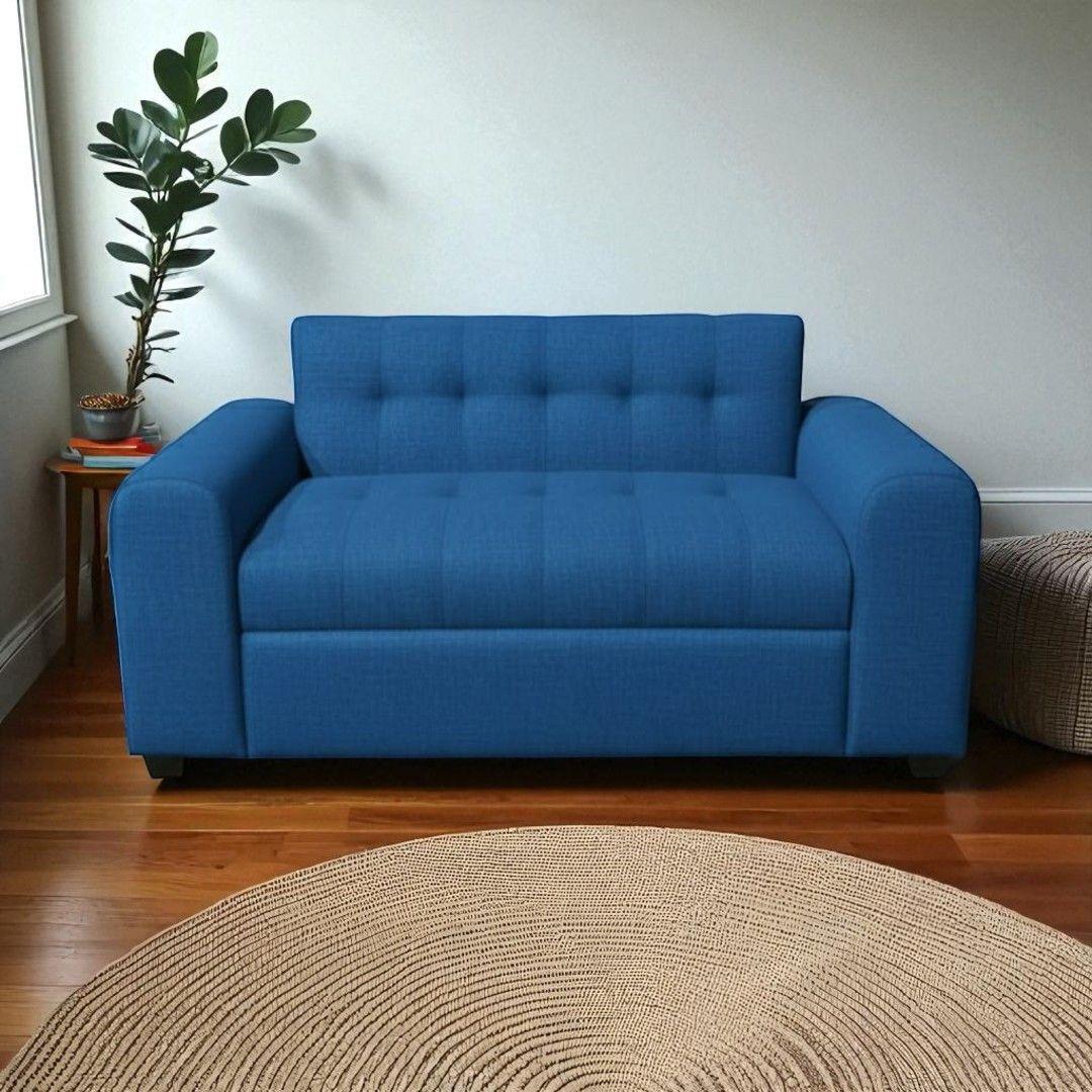 SOFA TRES CUERPOS BRAZO REDONDO LINO AZUL-3