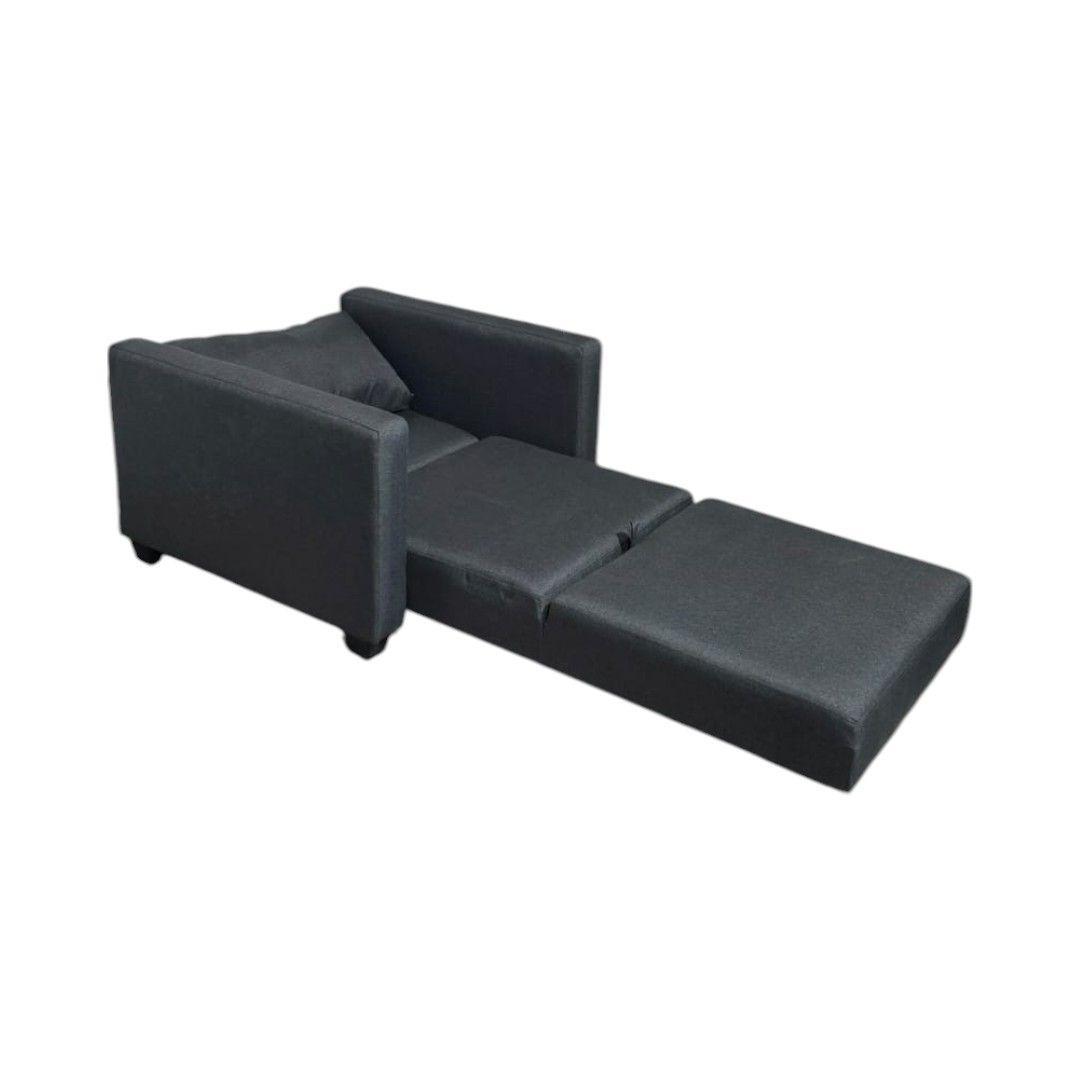 SOFA CAMA MULTIFUNCIONAL DE UN CUERPO LINO GRIS OSCURO-3