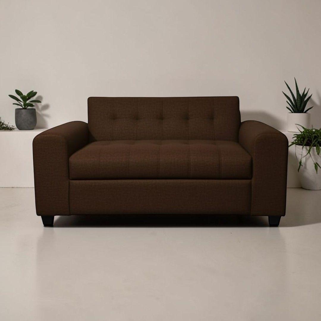 SOFA DOS CUERPOS BRAZO REDONDO LINO CHOCOLATE-4