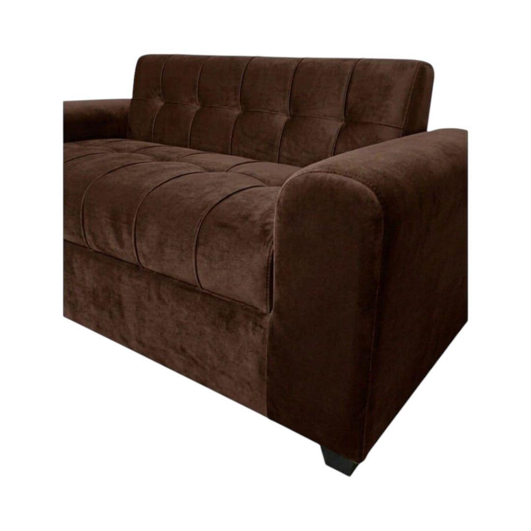 SOFA TRES CUERPOS BRAZO REDONDO FELPA CHOCOLATE-3