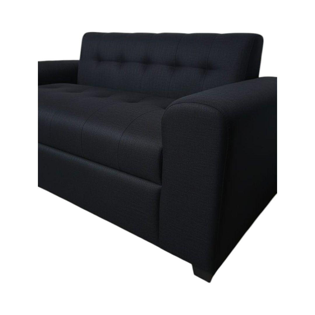 SOFA TRES CUERPOS BRAZO REDONDO LINO NEGRO-2