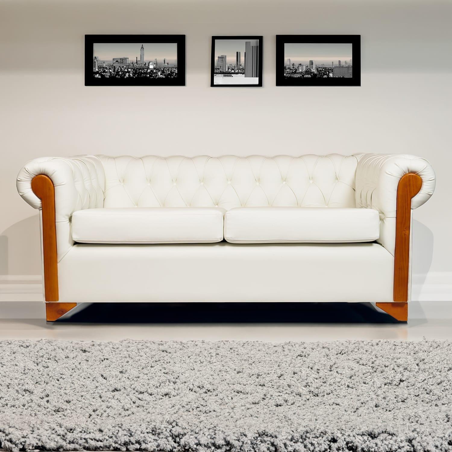 SOFA CHESTERFIELD ECOCUERO BLANCO-2