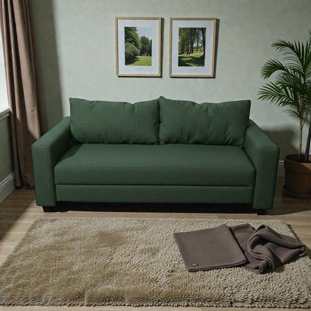 SOFA CAMA MULTIFUNCIONAL LINO VERDE OSCURO-3