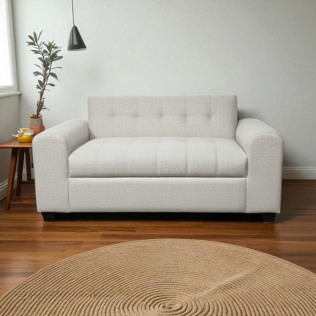 SOFA DOS CUERPOS BRAZO REDONDO LINO CRUDO-3