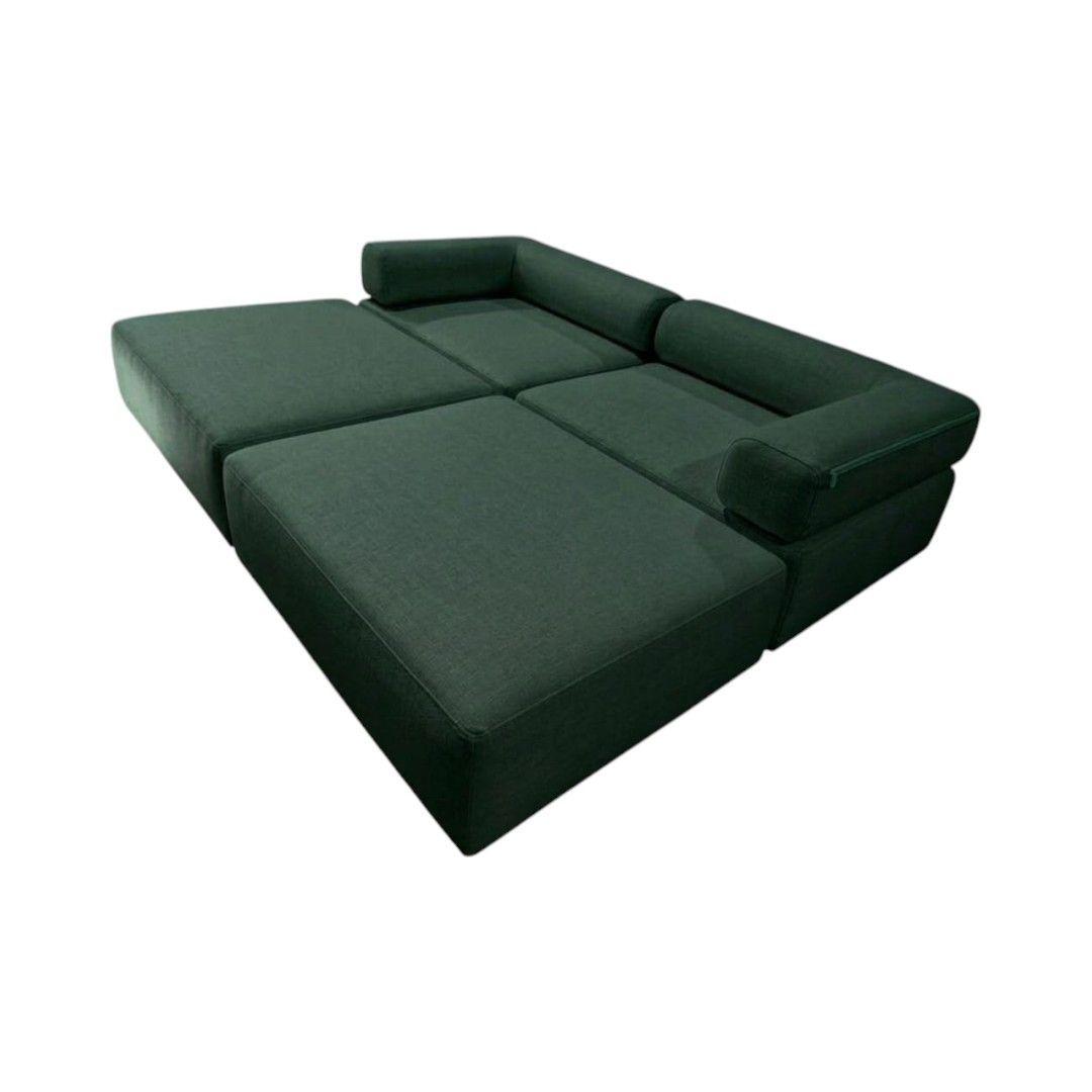 SOFA CAMA ARKOS DOS CUERPOS EN LINO VERDE-2
