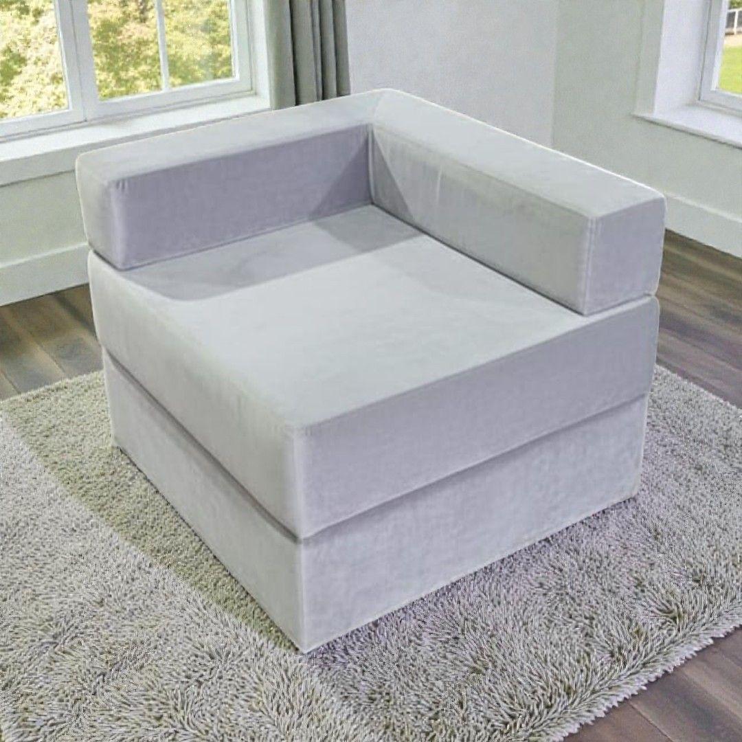 SOFA CAMA ARKOS EN FELPA GRIS CLARO-3