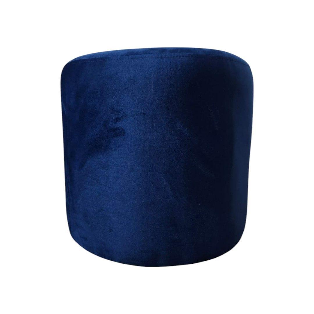 POUF REDONDO FELPA AZUL MARINO-2