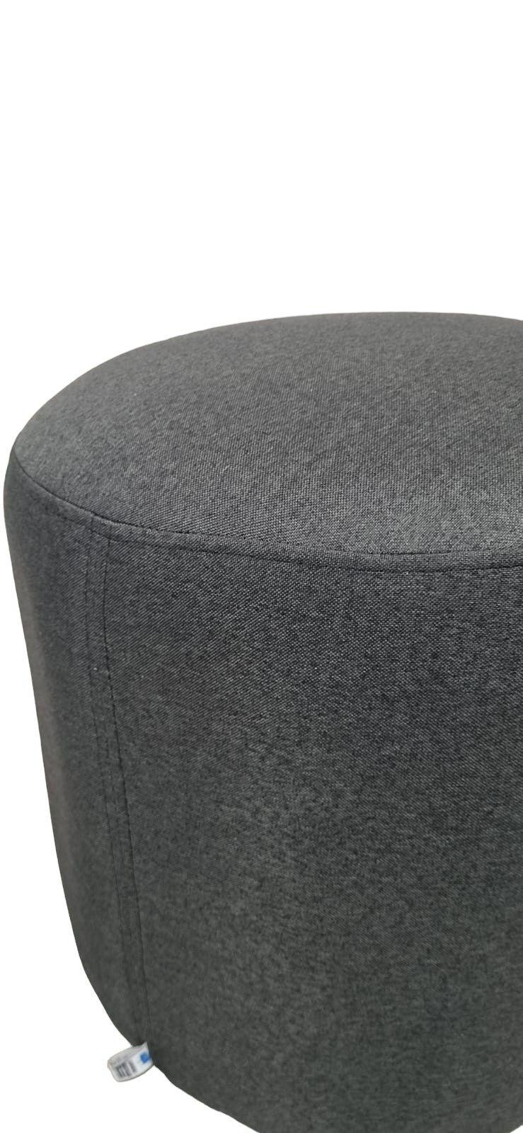 POUFF REDONDO LINO GRIS OSCURO-2