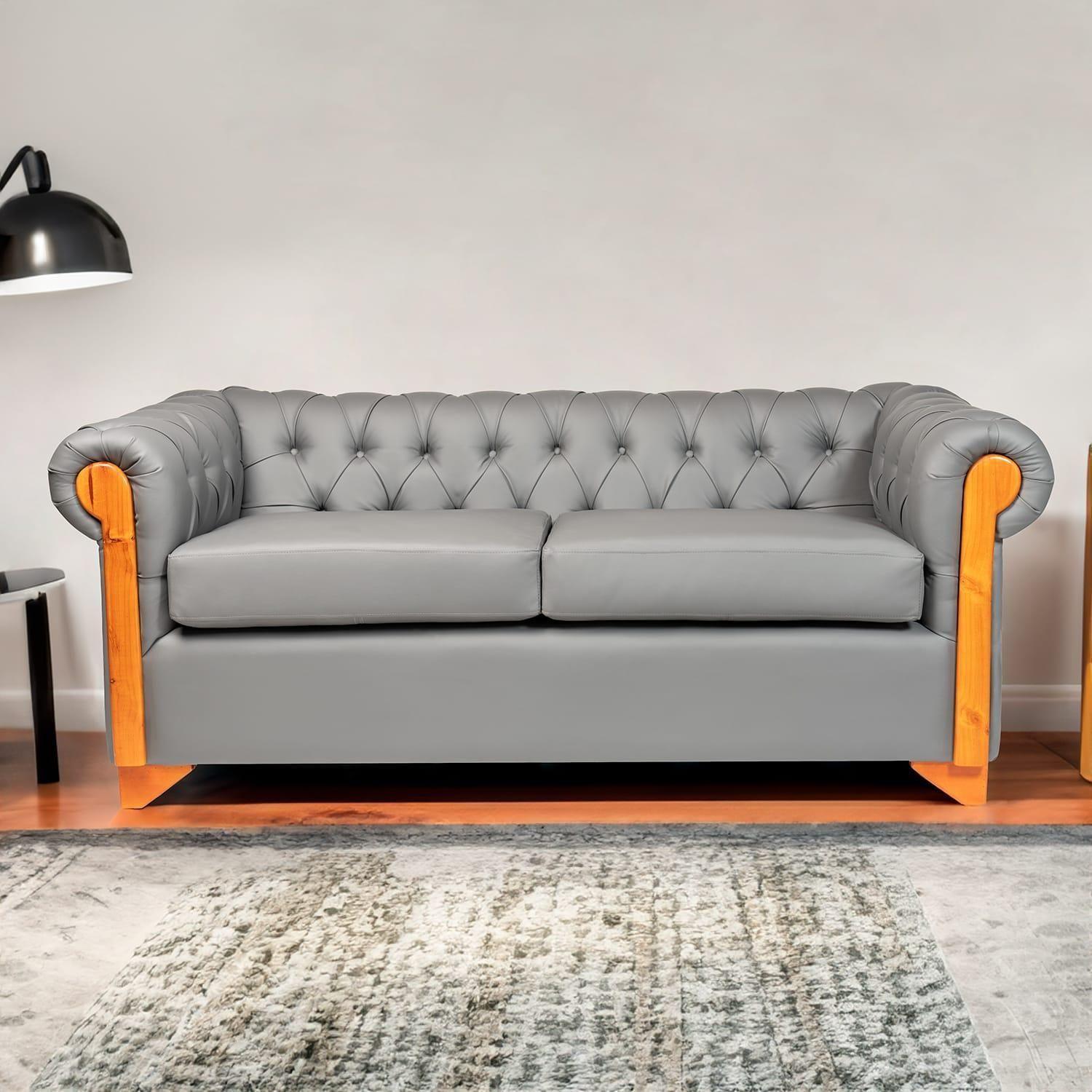 SOFA CHESTERFIELD ECOCUERO GRIS-2