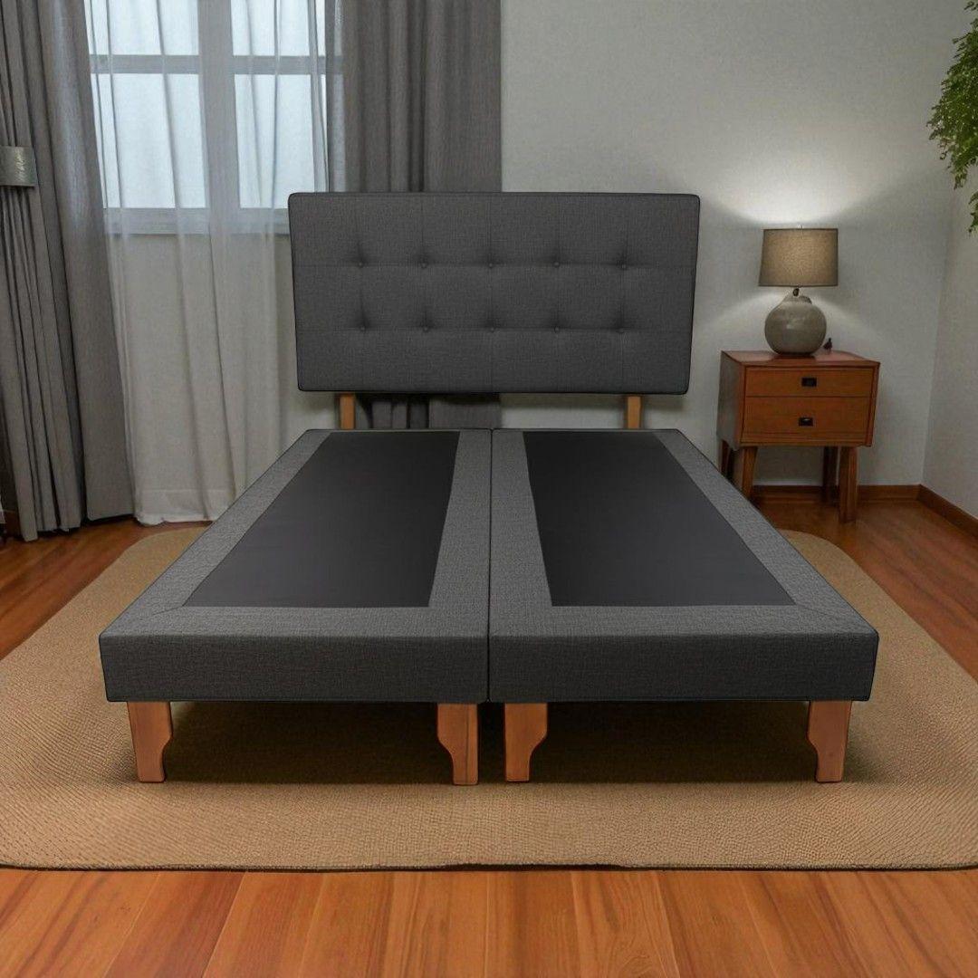 CAMA KING LINO GRIS OSCURO-2