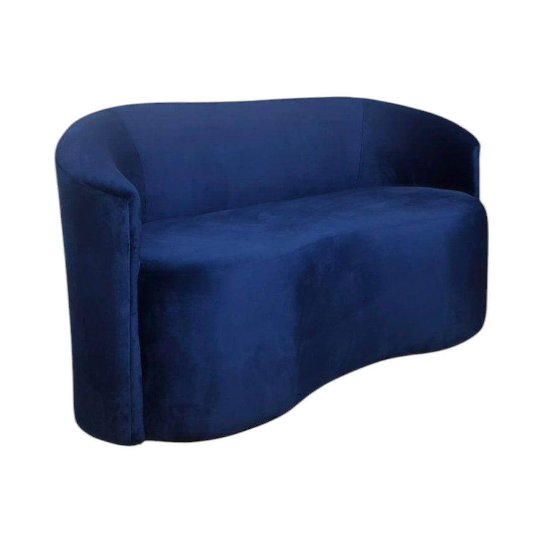 SOFA MONACO CURVO FELPA AZUL MARINO-2