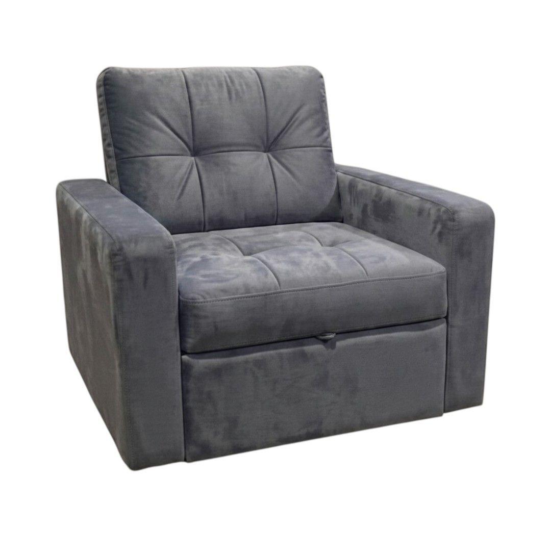 SOFA CAMA MILÁN UN CUERPO EN FELPA GRIS OSCURO-2