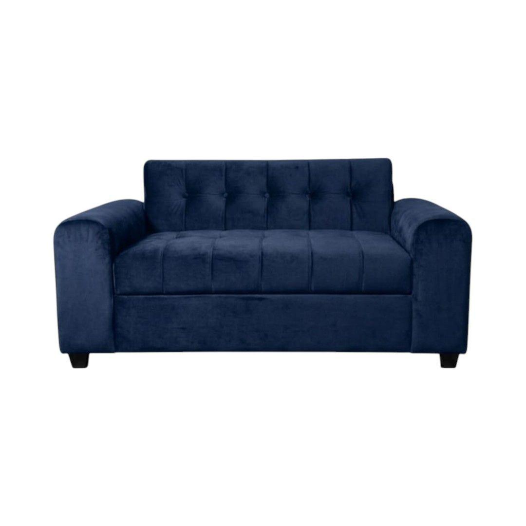 SOFA TRES CUERPOS BRAZO REDONDO FELPA AZUL MARINO-1
