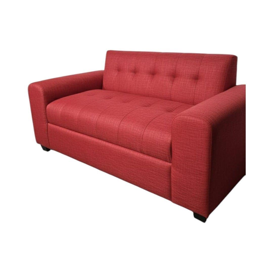 SOFA TRES CUERPOS BRAZO REDONDO LINO ROJO-2