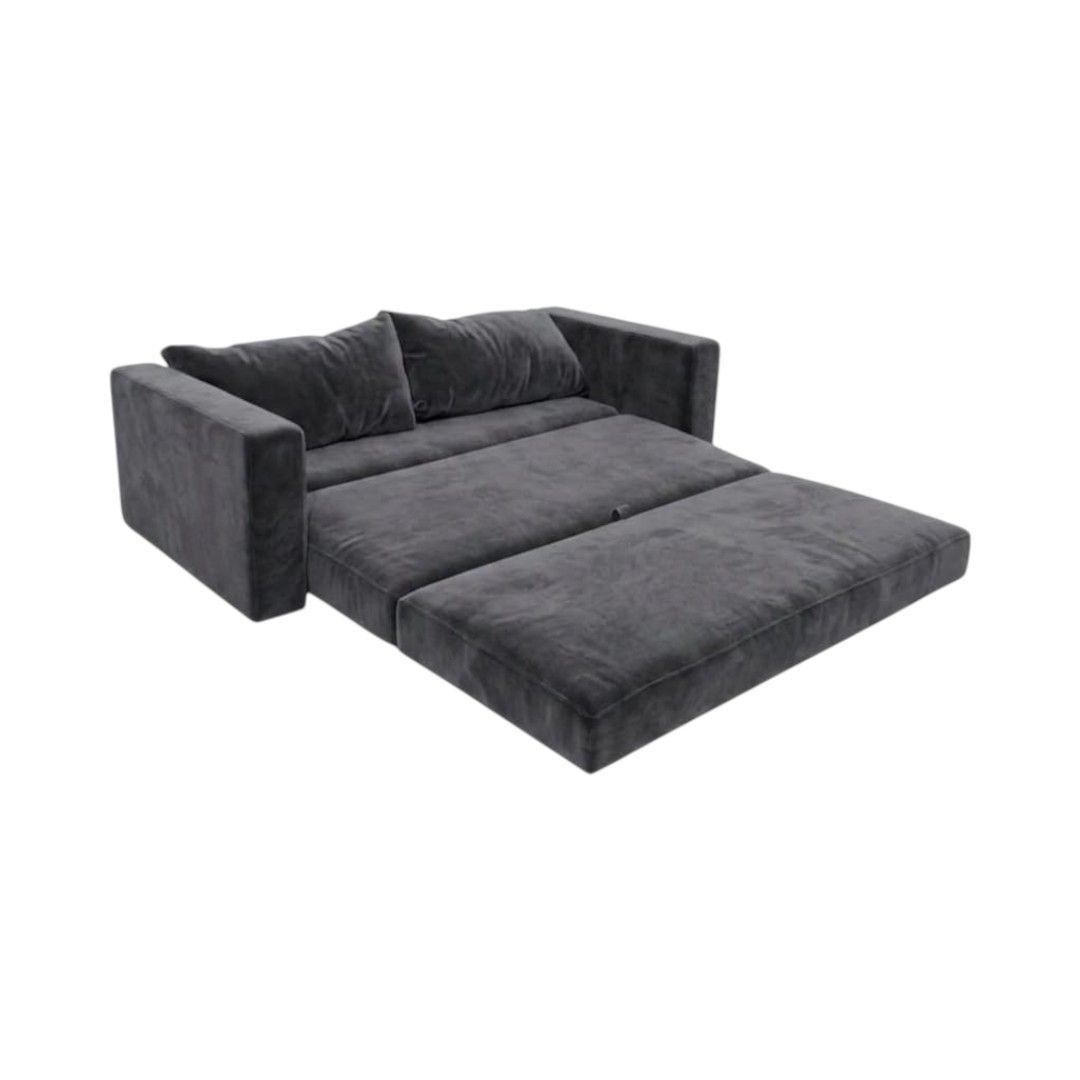 SOFA CAMA MULTIFUNCIONAL FELPA GRIS OSCURO-2