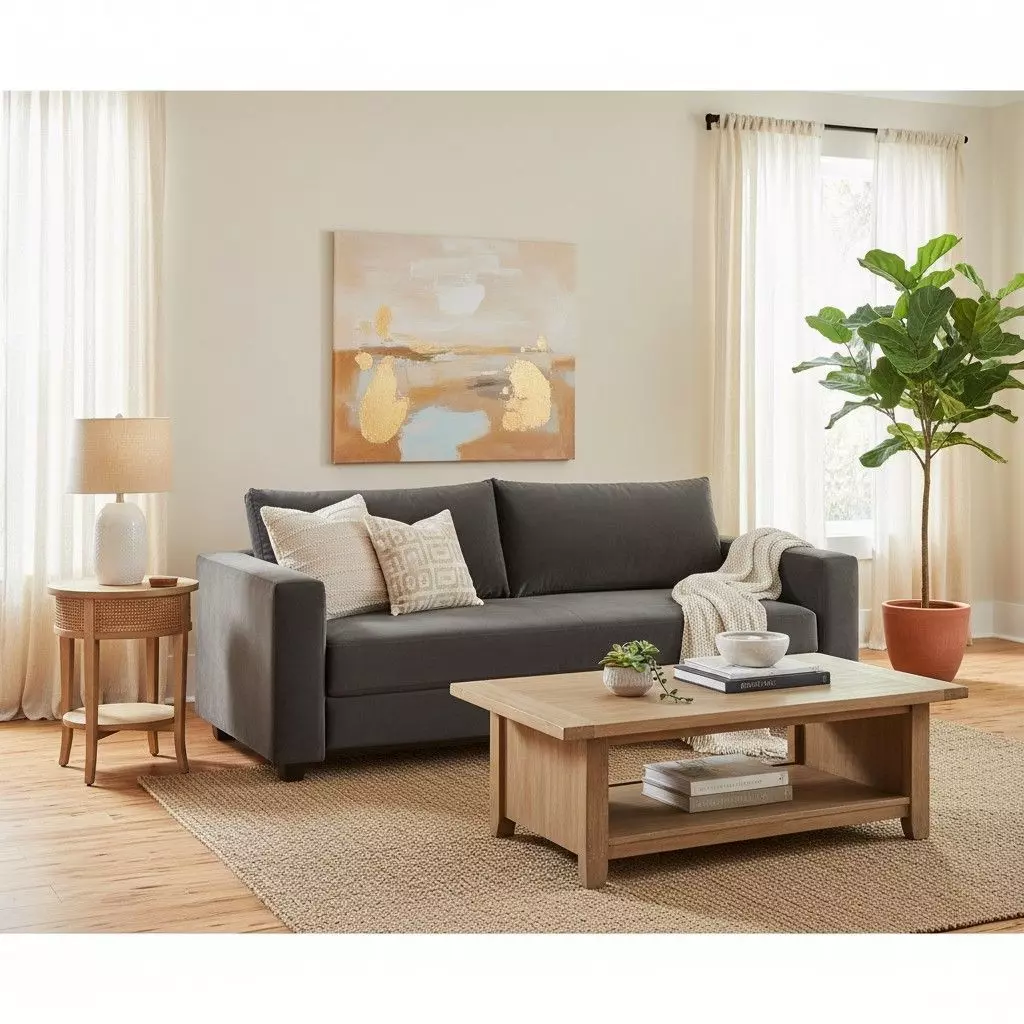 SOFA CAMA MULTIFUNCIONAL FELPA GRIS OSCURO-4