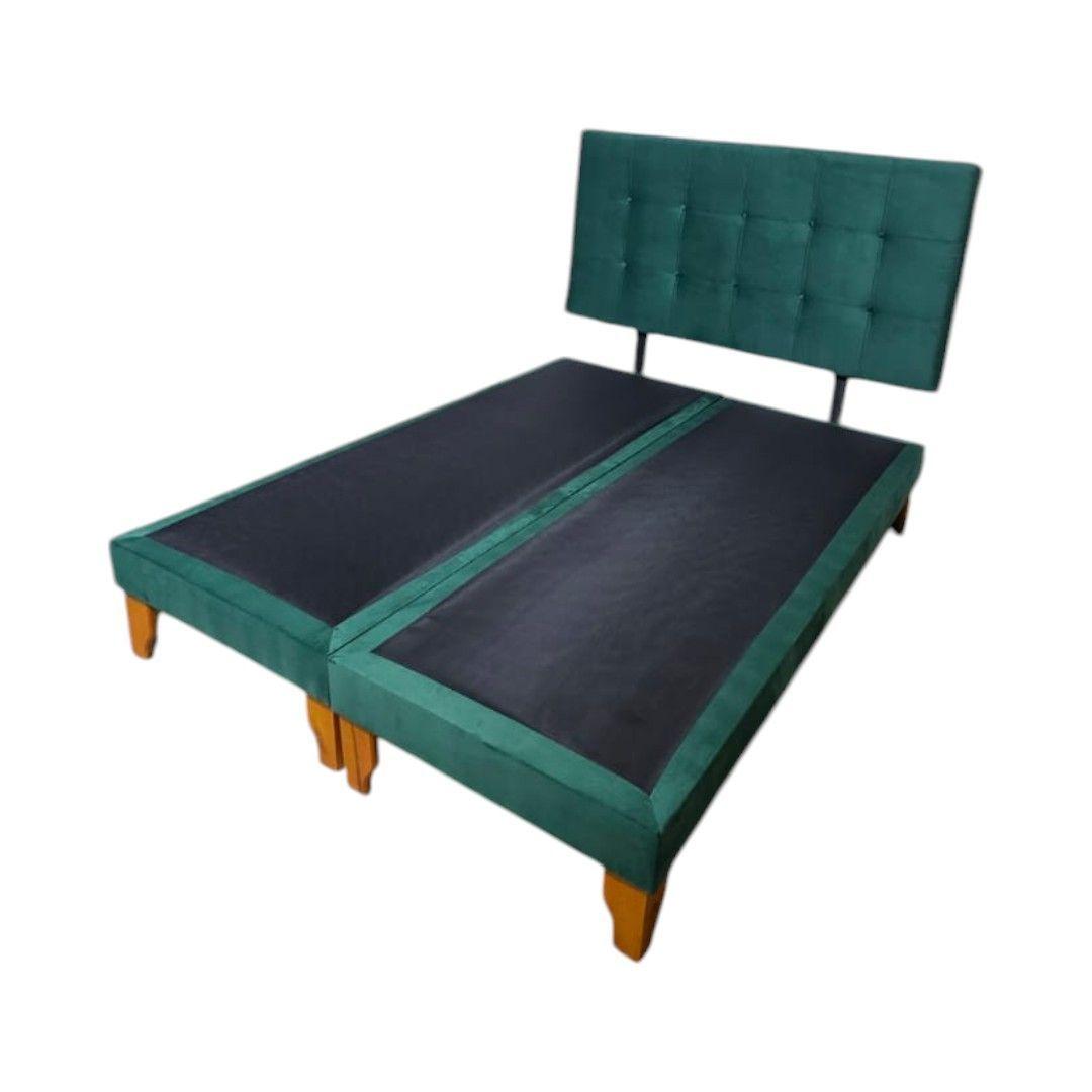 CAMA KING FELPA VERDE -2