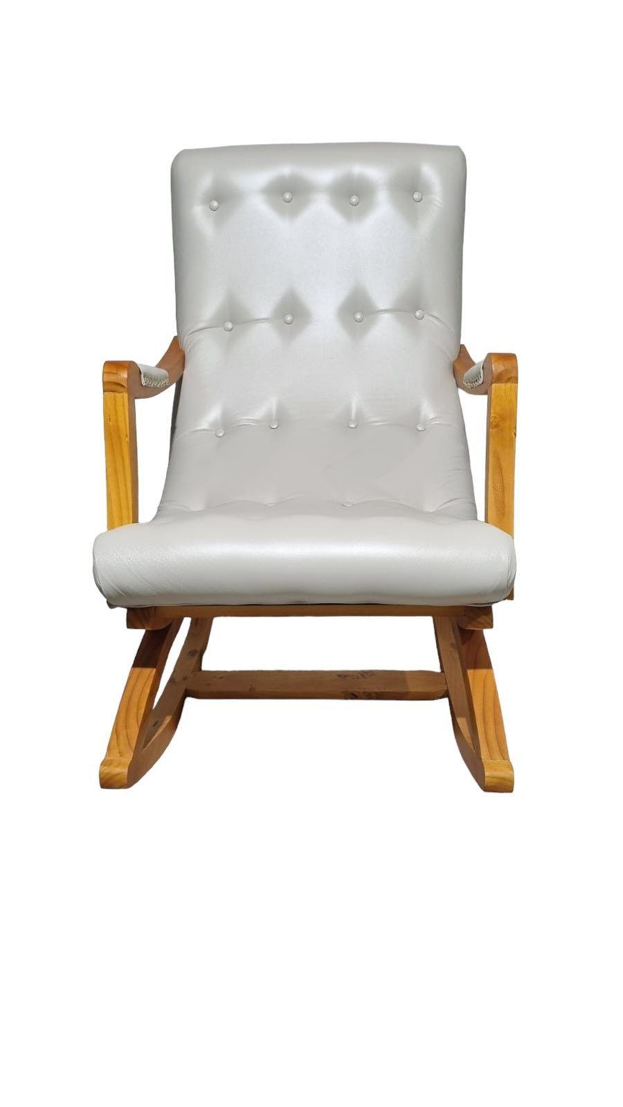 SILLA MECEDORA CON APOYA BRAZO ECOCUERO BEIGE-2