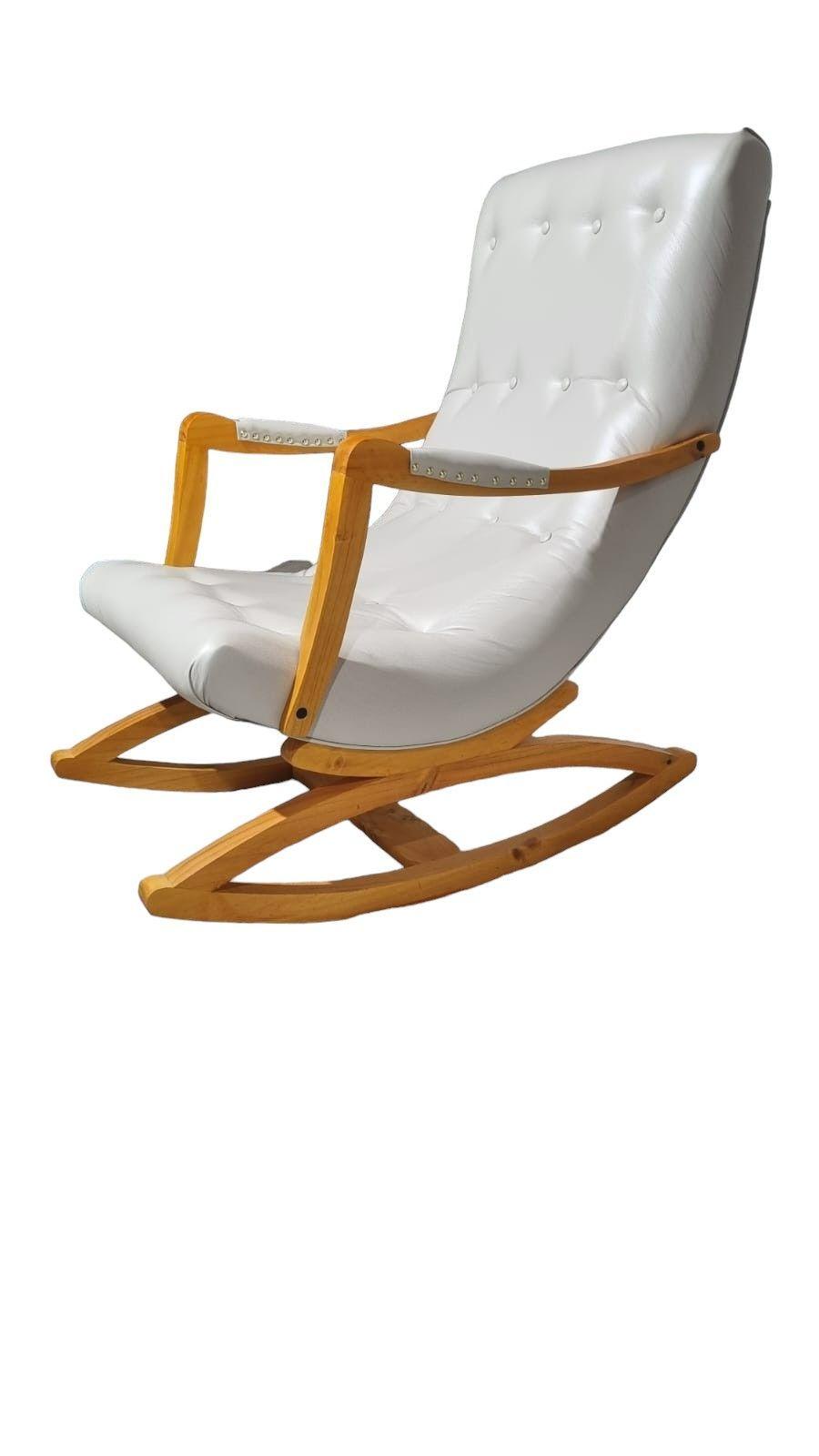 SILLA MECEDORA CON APOYA BRAZO ECOCUERO BEIGE-3