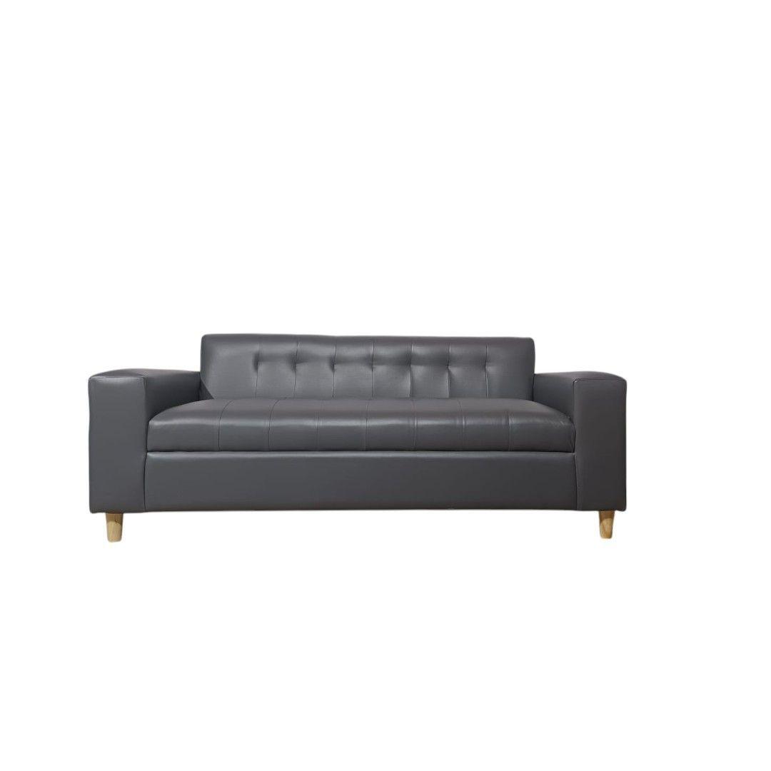SOFA DOS CUERPOS ECOCUERO GRIS-0