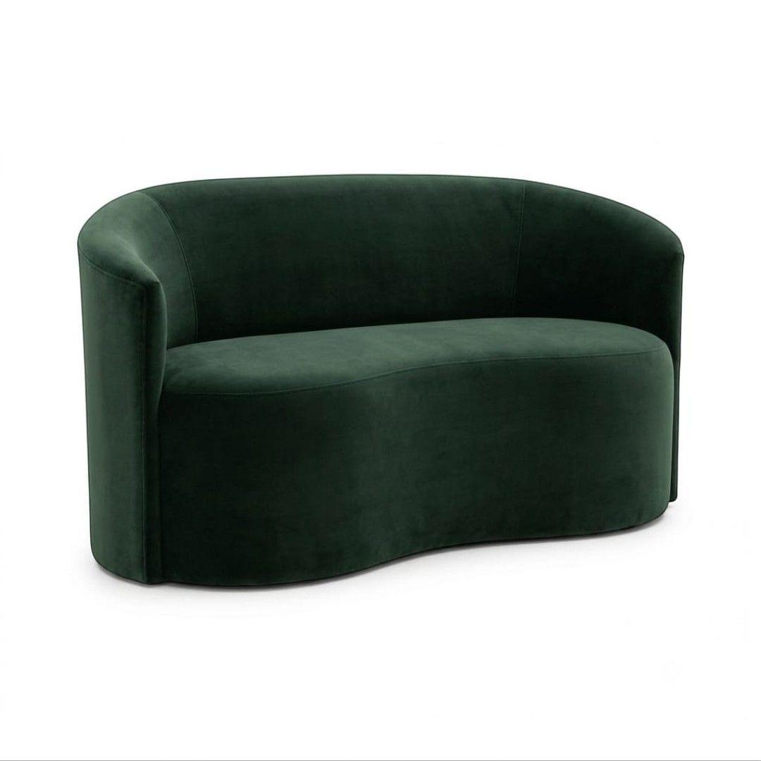 SOFA CURVO EN FELPA VERDE-2