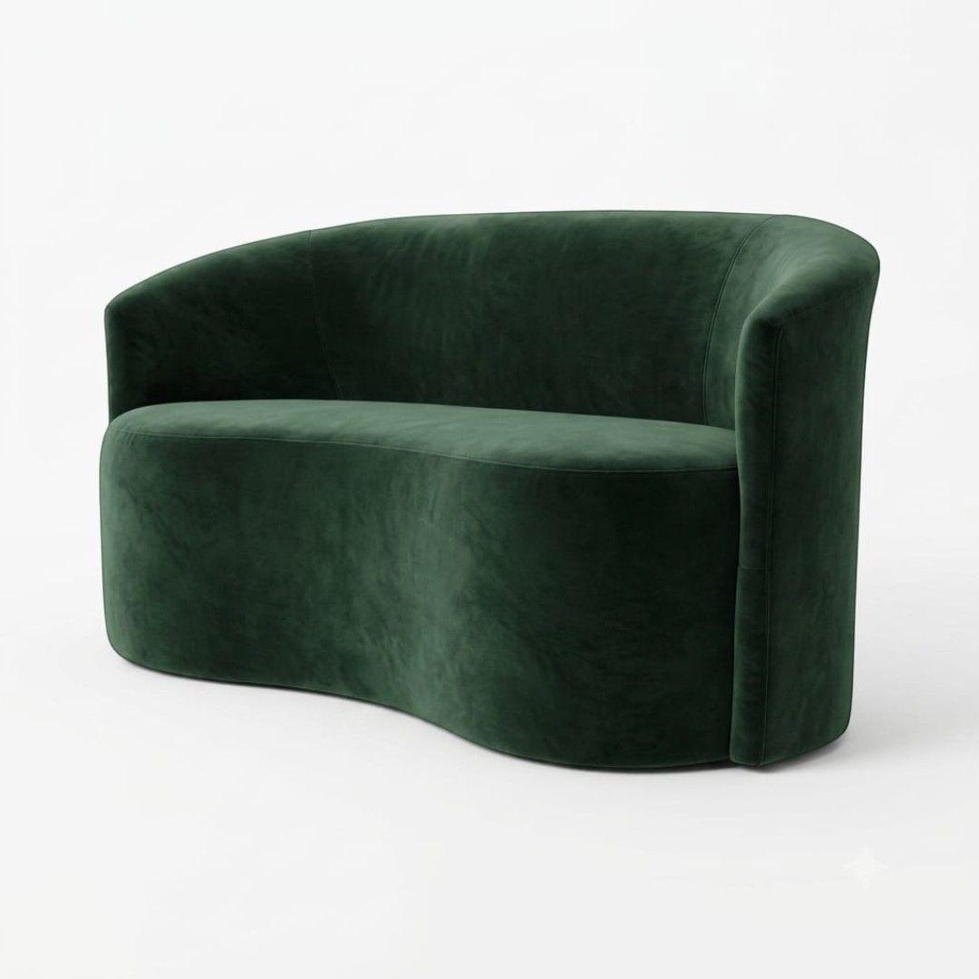 SOFA CURVO EN FELPA VERDE-3