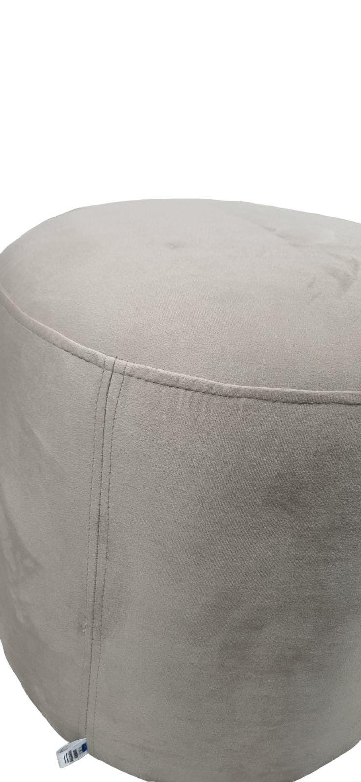 POUFF REDONDO FELPA BEIGE-2